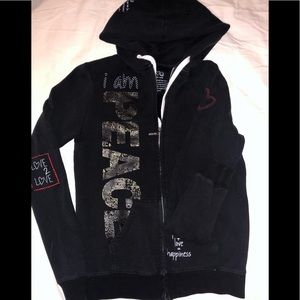 Peace Love World fleece zippered hoodie